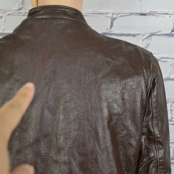 Mens Reed Sportswear cafe motorcycle style leather jacket - Picture 10 of 16